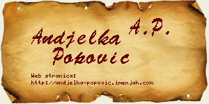 Anđelka Popović vizit kartica